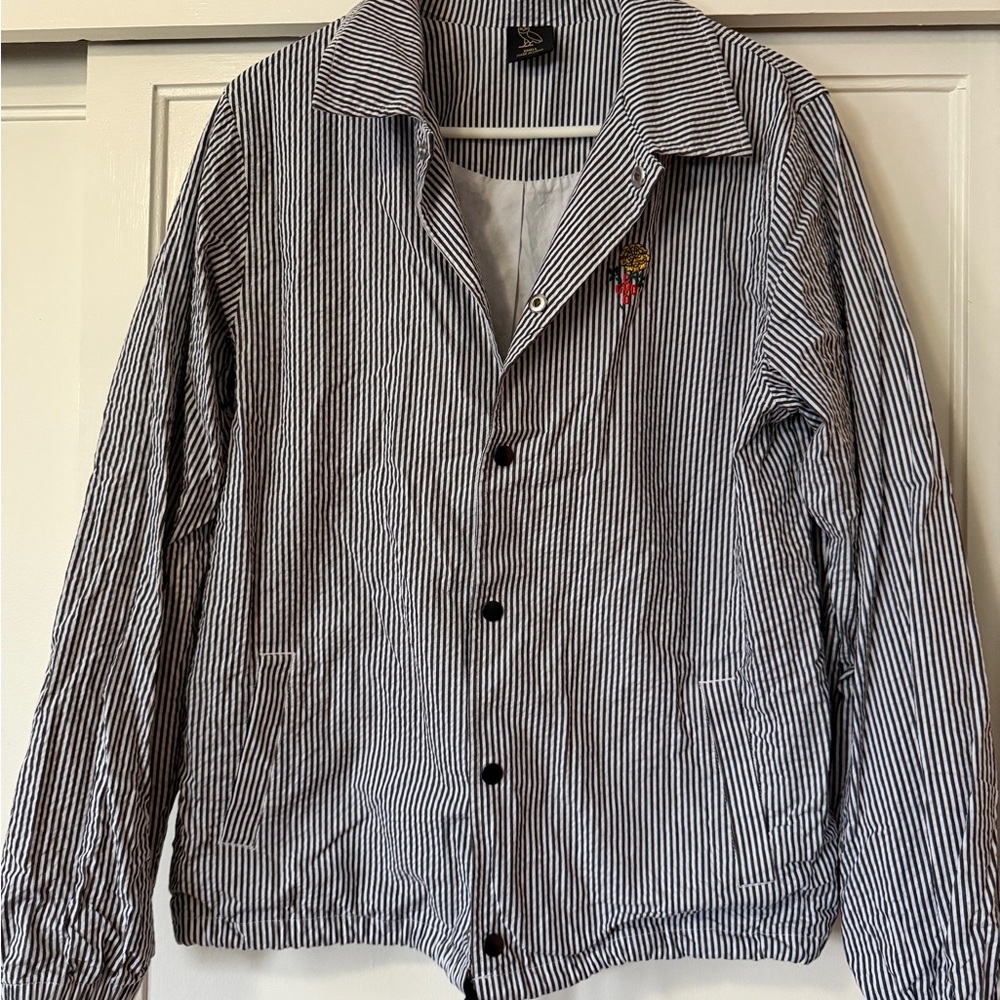 Striped Embroidered Floral Jacket - October’s Very Own RARE